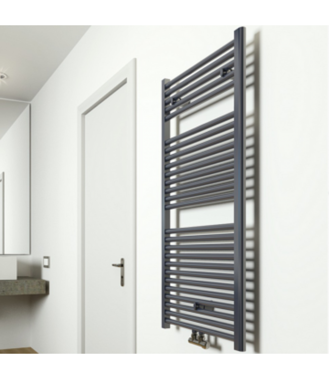 Designradiator Eco 6 Antraciet Midden Aansluiting B600 x H1600 - 1072 Watt