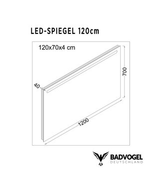 Led Spiegel Touch On/Off + Defogger 120cm — 120cm / Vierkant