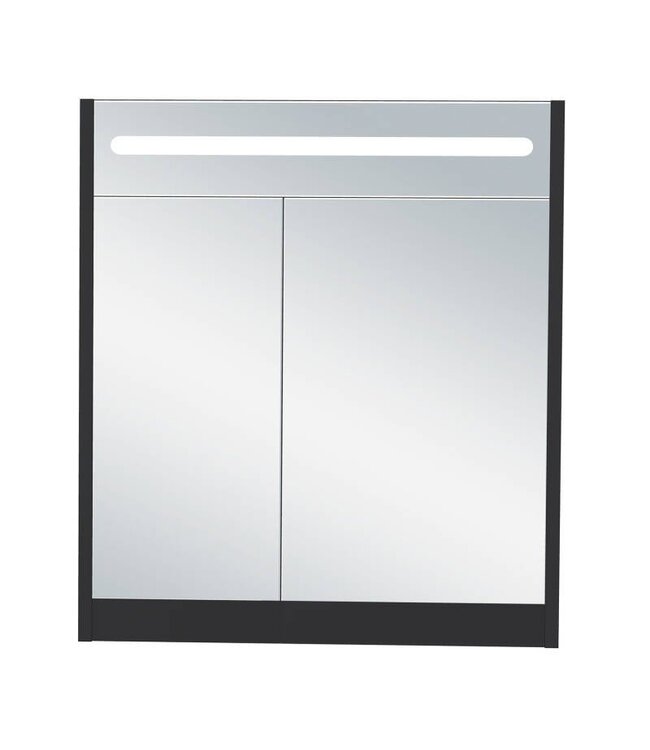 Led Spiegelkast 65cm / Mat Zwart — Mat Zwart / 65cm