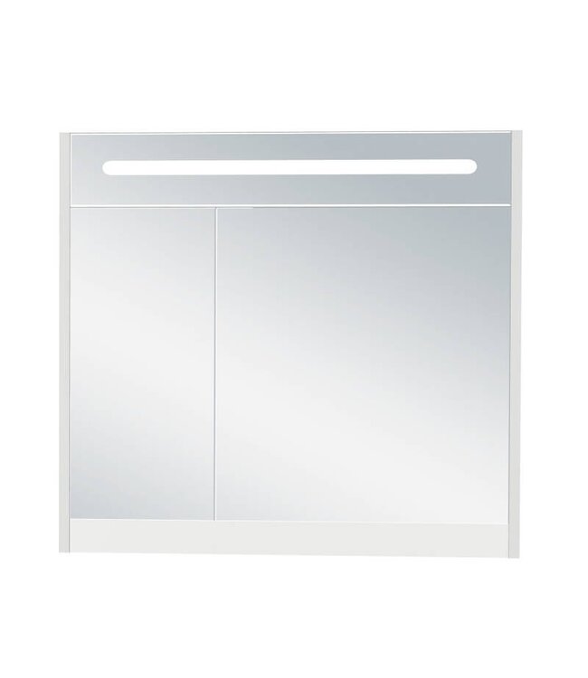 Led Spiegelkast 80cm / Hoogglans Wit — Hoogglans Wit / 80cm