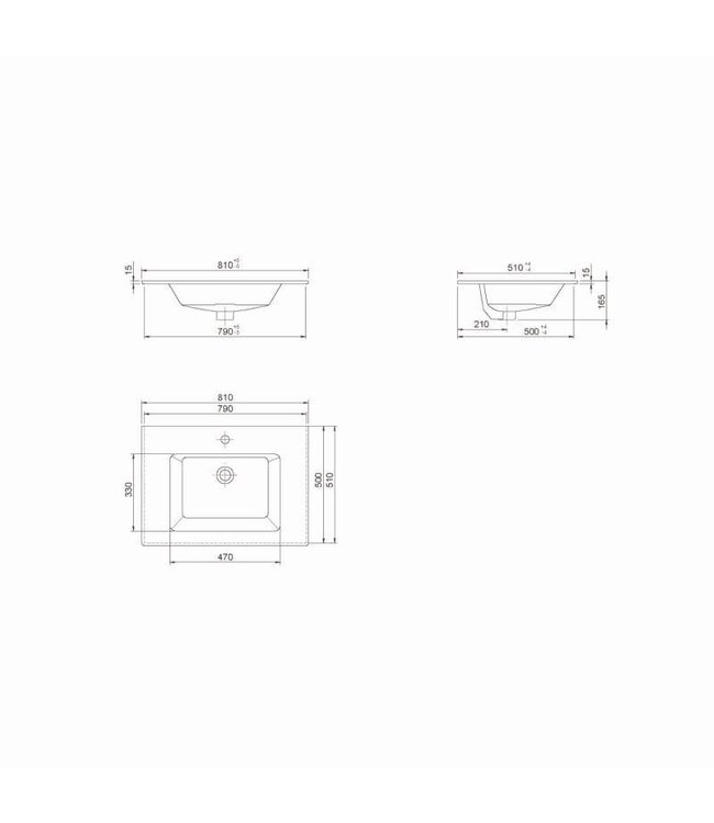 Wastafel Keramiek Ibiza 80cm / Hoogglans Wit — Hoogglans Wit / 80cm