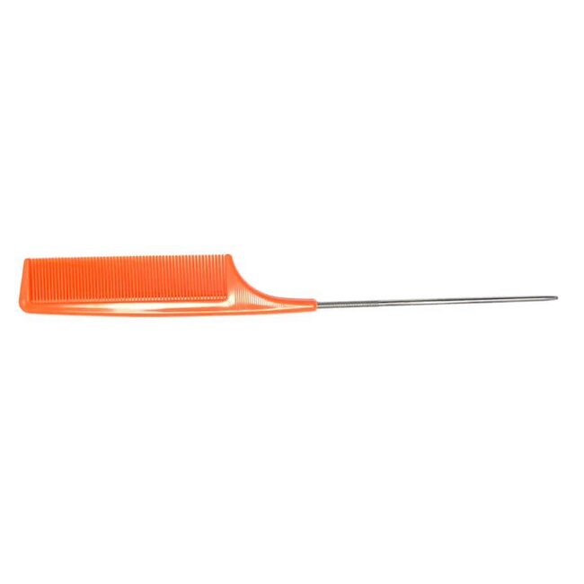 XANITALIA Pointed Comb With Iron Handle - Orange