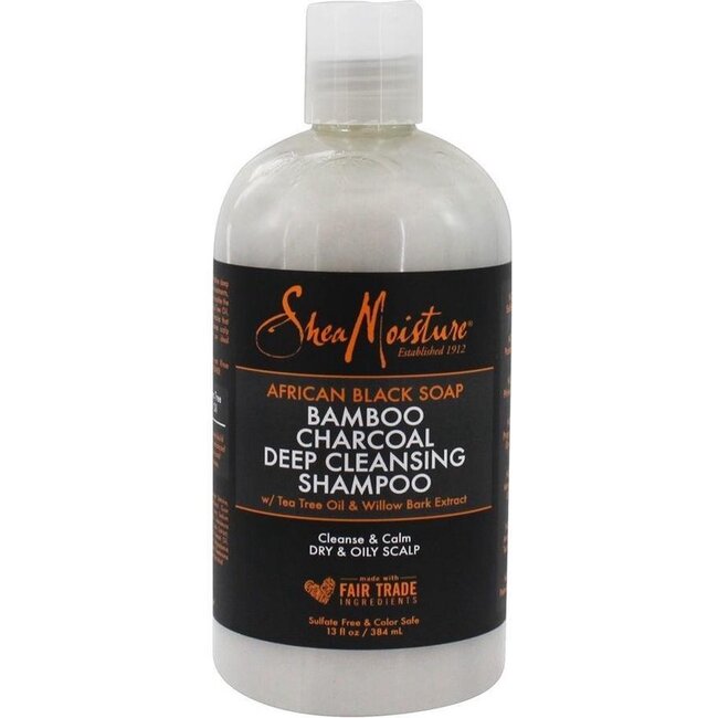 SHEA MOISTURE African Black Soap - Bamboo charcoal Deep cleansing Shampoo, 384ML