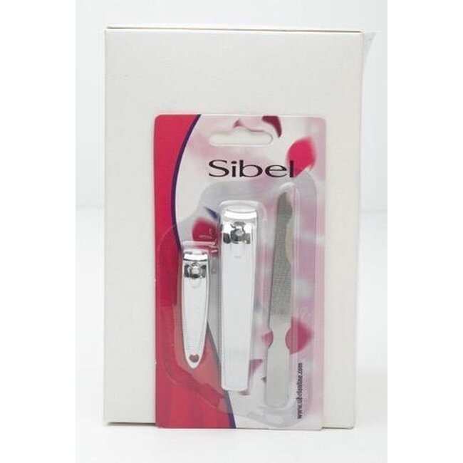 SIBEL NAIL GROOMING SET NAGELKNIPPER 2ST MET VIJLTJE