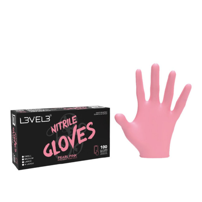 LEVEL3 NITRILE GLOVES 100PCS PEARL PINK