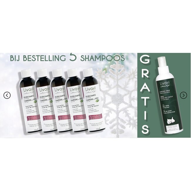 Livayi 5 x 250ml Shampooing Ã  l'Ail Classique + Sérum Ã  l'Ail 250ml Offert