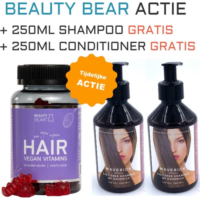 BEAUTY BEAR Hair Vitamines, 60 Gummies - Set Shampoo & Conditioner