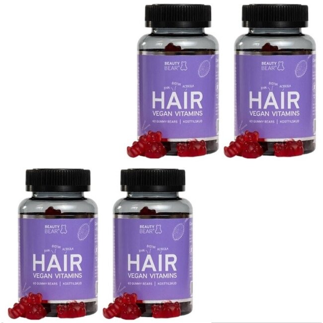 BEAUTY BEAR 4 x Hair Vitamines, 60 Gummies