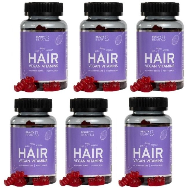 BEAUTY BEAR 6 x Hair Vitamines, 60 Gummies