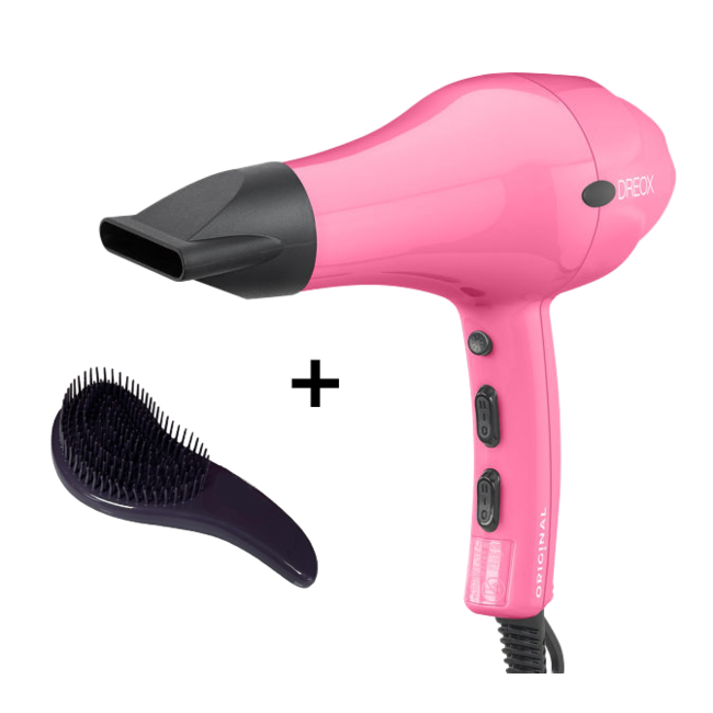 SIBEL Dreox hairdryer fluo pink  - Limited edition + Brush