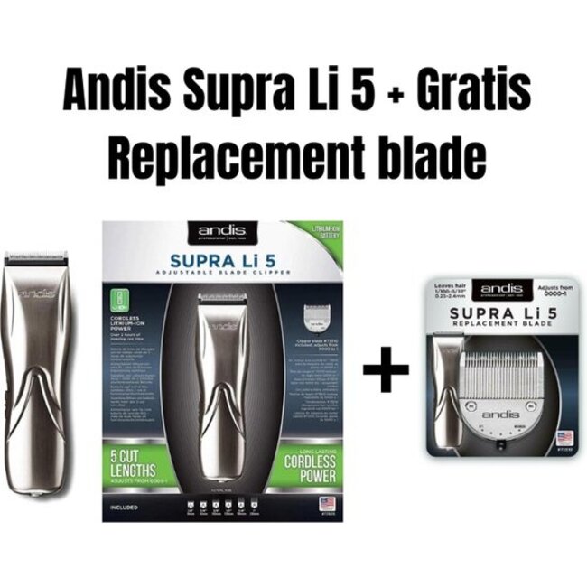 ANDIS Supra Li 5 cordless clipper + Replacement blade