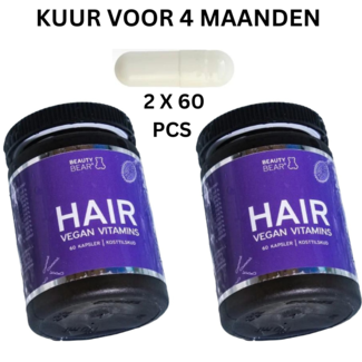 BEAUTY BEAR Hair Vitamines, 60 Capsules (4 Maand Kuur) - DUOBOX