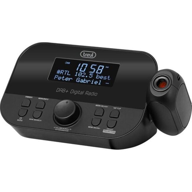 TREVI Wekkerradio met tijd projectie, DAB / DAB + digitale ontvanger - Trevi RC 85D8, zwart - Copy