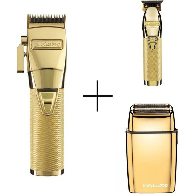 BABYLISS PRO Skeleton gold + GoldFX tondeuse + Shaver Gold
