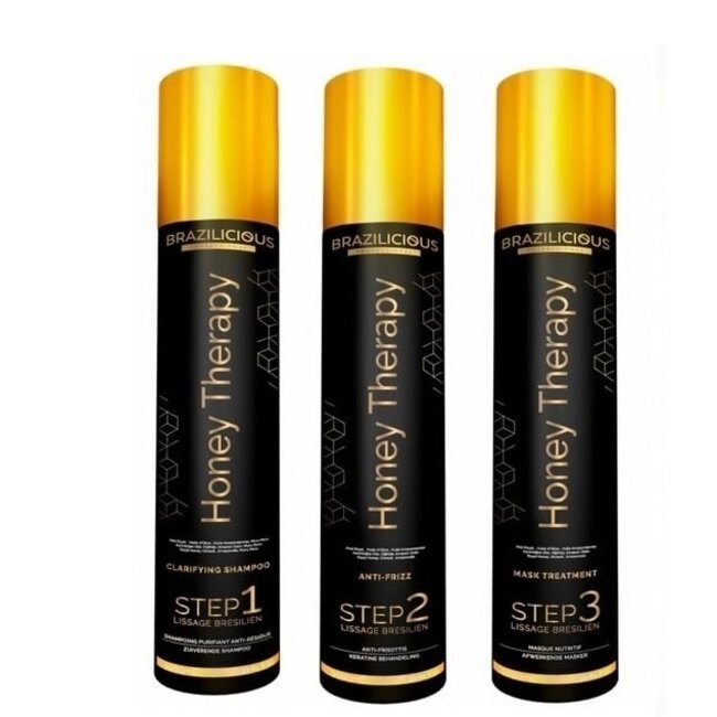 BRAZILICIOUS Honey Therapy Keratine 3 x 1000ml + Babyliss Pro Stijltang