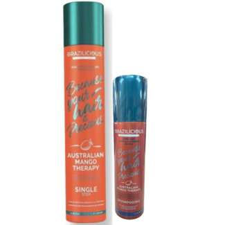 BRAZILICIOUS Australian Mango Therapy Keratine, 1000ml  + 300ml Shampoo