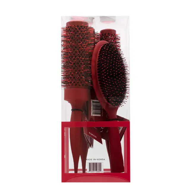 COCCO Aura Brush Set Red 4pcs - brush set