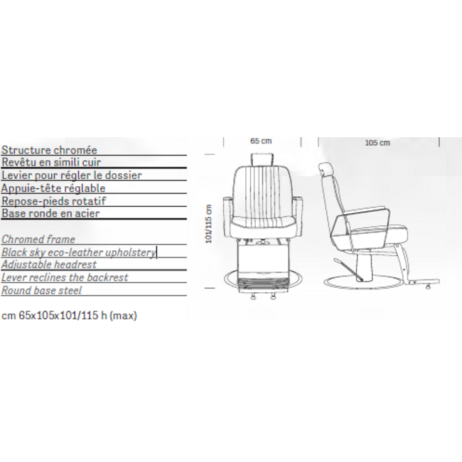 XANITALIA  Hair Graffiti Barber Chair Black