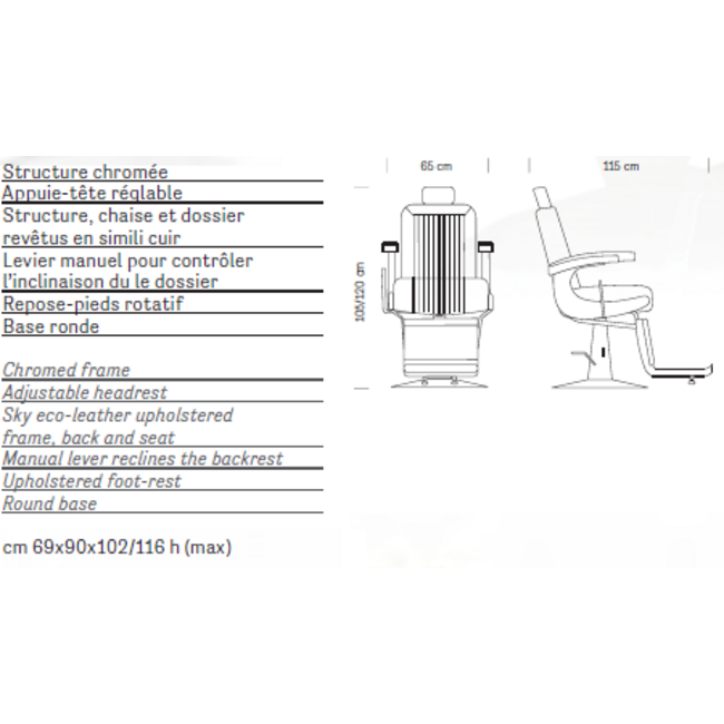 XANITALIA Hair Corsaro Kapperstoel Zwart
