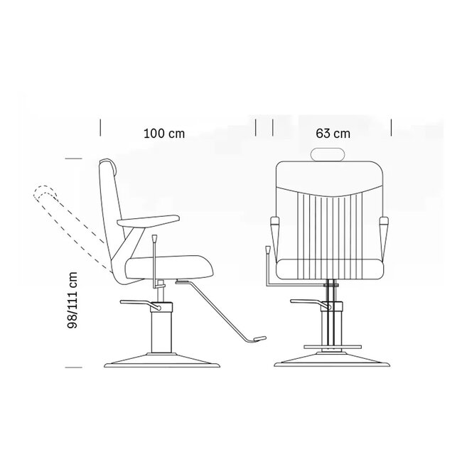 XANITALIA Hair MAIORCA Barber Chair - BLACK