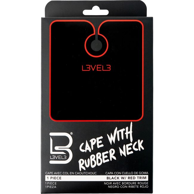 LEVEL3 Cape With Rubber Neck - Black W / Red Trim