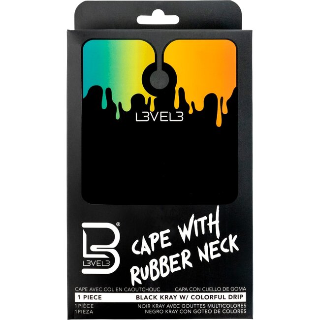 LEVEL3 Cape With Rubber Neck - Black W / Colorful Drip