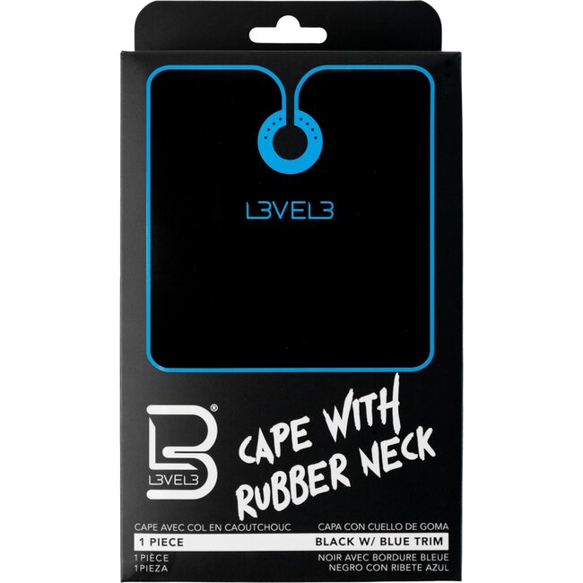 LEVEL3 Cape With Rubber Neck - Black W / Blue Trim