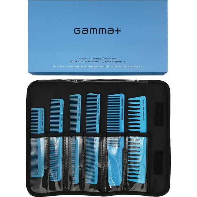 GAMMA+ Comb Set With Storage Bag - Blue