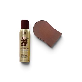 JET SET SUN Instant Bronzer Self Tanning Mist. 150ml + Handschoen