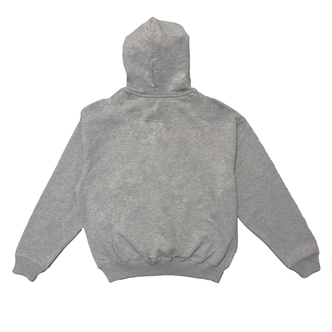 Monk Hoodie Heather Grey Embroidered
