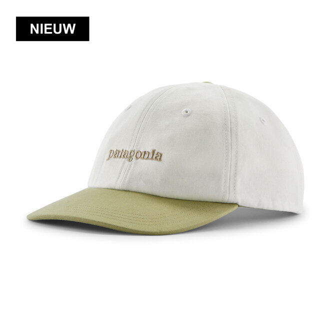 Fitz Roy Icon Trad Cap Text Logo: Birch White/Green