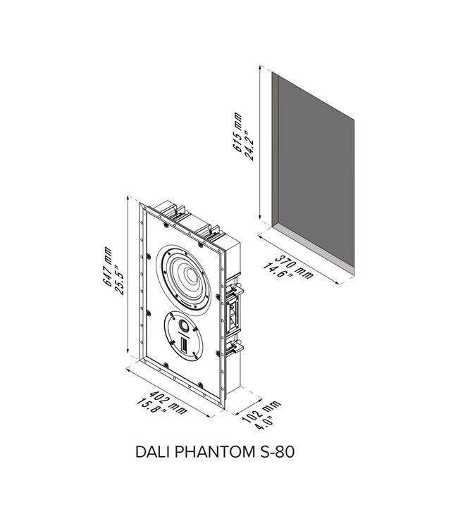Dali Phantom S-80 8 inch (103mm)  - Wand Inbouw Luidspreker