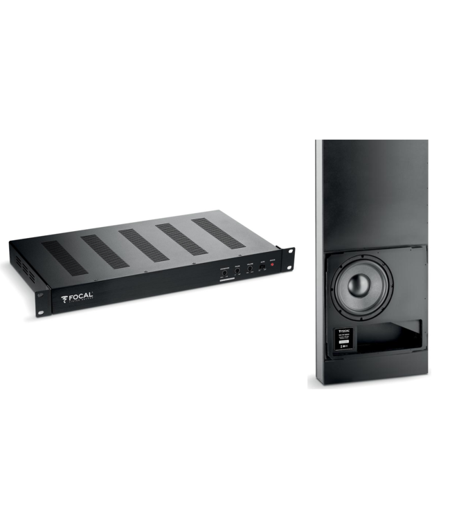 Focal SET 1 - 100IWSUB8 8 inch + AMP - Versterker en Wand Inbouw Subwoofer