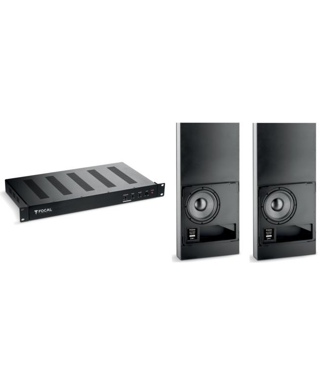 Focal SET 2 - 2x 100IWSUB8 + 1xAMP - Versterker en Inbouwsubwoofers
