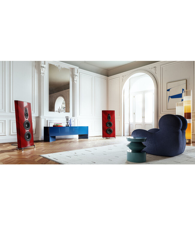 Sonus faber Stradivari G2 (Set van 2) – 3,5-weg vloerstaande luidspreker met Dual Drive woofers, Stealth Ultraflex, Intono midrangebehuizing en verstelbaar basmanagement