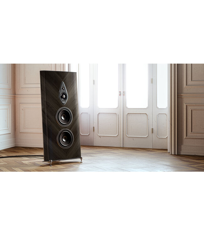 Sonus faber Stradivari G2 (Set van 2) – 3,5-weg vloerstaande luidspreker met Dual Drive woofers, Stealth Ultraflex, Intono midrangebehuizing en verstelbaar basmanagement