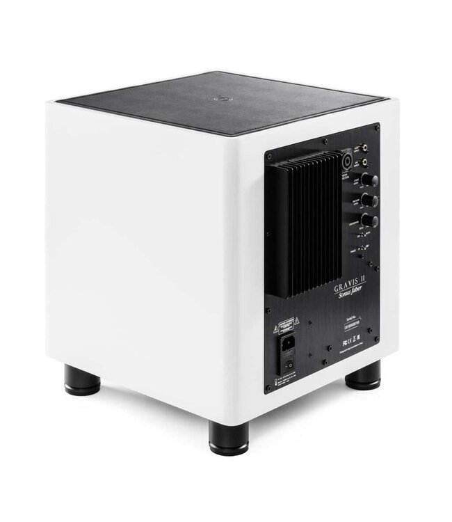Sonus faber Gravis II – Actieve subwoofer met passieve radiator, 260mm woofer + ABR, 700W piek en lederen bovenzijde | Sonus faber Sonetto