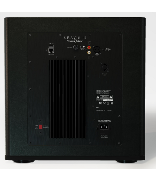 Sonus faber Gravis III – Actieve subwoofer met lederen kast, 250mm driver, 900W piek en app-bediening | Perfecte match voor Olympica Nova