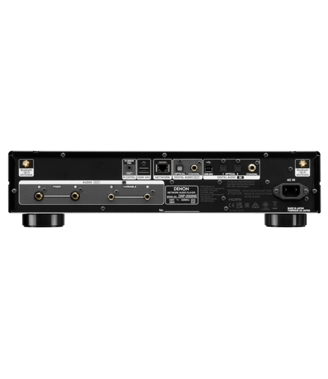 Denon Netwerk audiostreamer met vier ESS Sabre ES9018K2M DACs in mono-modus, Ultra AL32 Processing, HEOS Built-In, AirPlay 2, HDMI ARC, USB-B DAC-ingang tot DSD 11.2MHz en koptelefoonuitgang