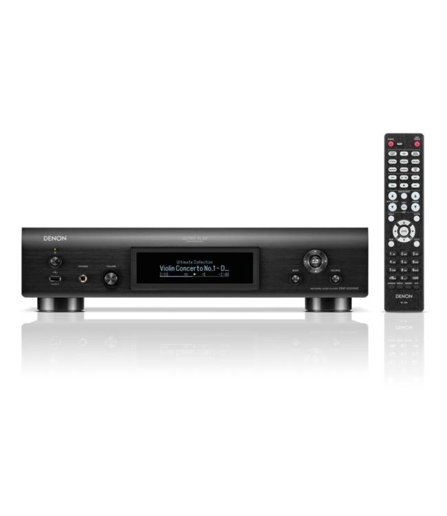 Denon Netwerk audiostreamer met vier ESS Sabre ES9018K2M DACs in mono-modus, Ultra AL32 Processing, HEOS Built-In, AirPlay 2, HDMI ARC, USB-B DAC-ingang tot DSD 11.2MHz en koptelefoonuitgang