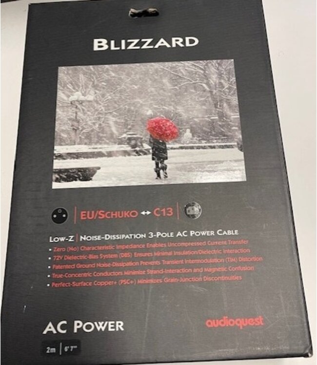 Audioquest Stroomkabel Blizzard 2 meter in lichtbeschadigde verpakking