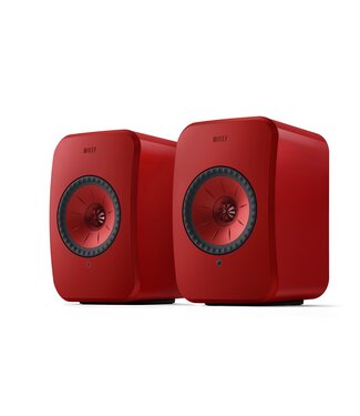 KEF Draadloze Boekenplank Luidsprekers LSX II Rood (Set van 2) BSTOCK beschadigde verpakking