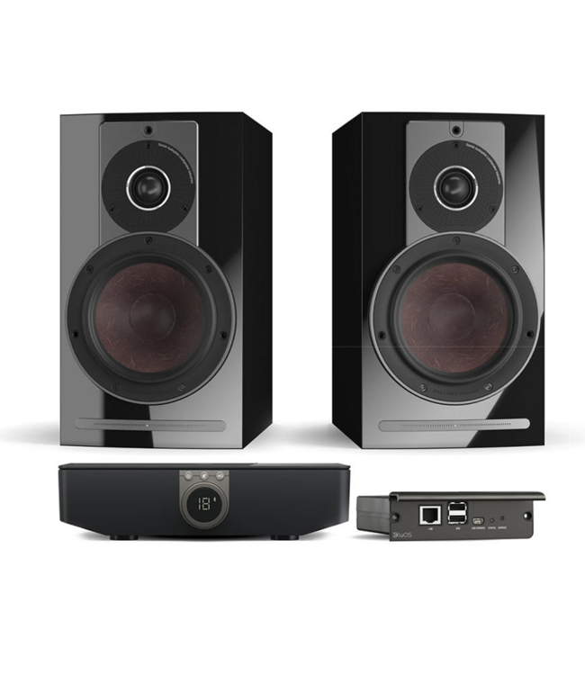 Dali Rubicon 2 C (Set van 2) + BluOS Soundhub - Draadloze Boekenplank Luidsprekers