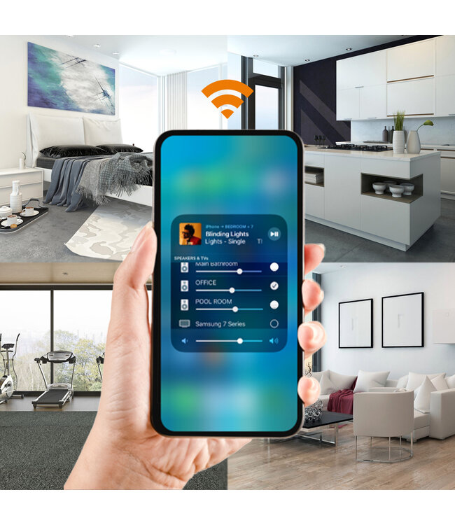 Lithe Audio 06611EU 6,5 inch (95mm) WiFi IP44 multi-room (Set van 2) - Plafond Inbouw Luidsprekers