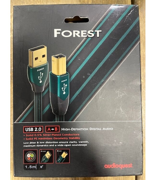 Audioquest Forest USB A->B 1,5 meter - USB Kabel