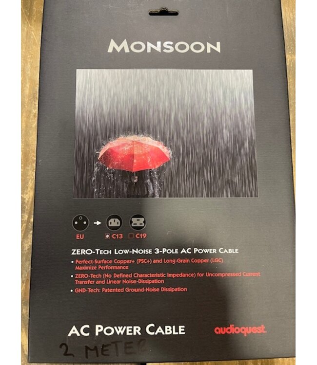 Audioquest Monsoon 2 meter C13 - Stroomkabel
