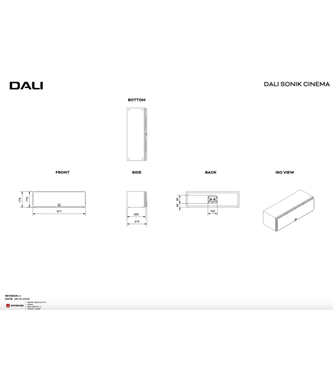 Dali Sonik Cinema - Center Luidspreker