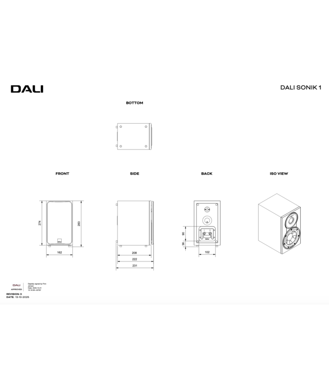 Dali Sonik 1 (Set van 2) - Boekenplank Luidsprekers