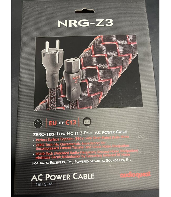 Audioquest NRG-Z3 1 meter C13 - Stroomkabel