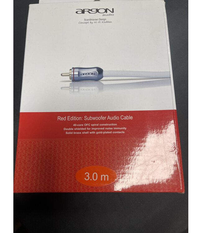 Argon Audio Red Edition Subwoofer 3 meter - Subwooferkabel